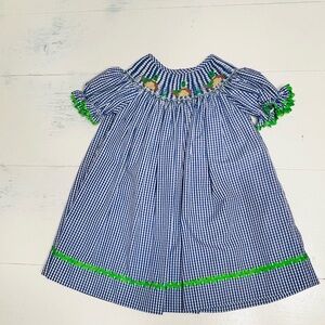 🦆 Gingham Dress with hand-stitched ducks